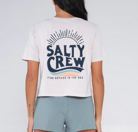 Salty Crew The Wave Women's Crop Tee- Natural Womens Top
