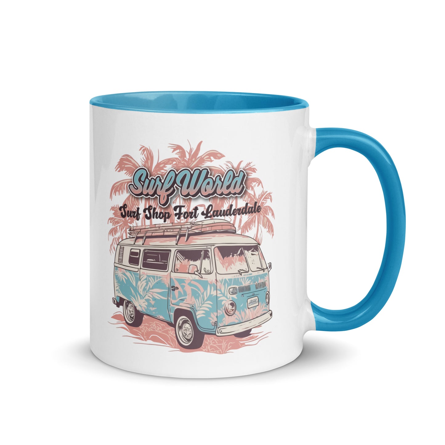Surf World VW Bus Mug with Color Inside Drinkware Default Title