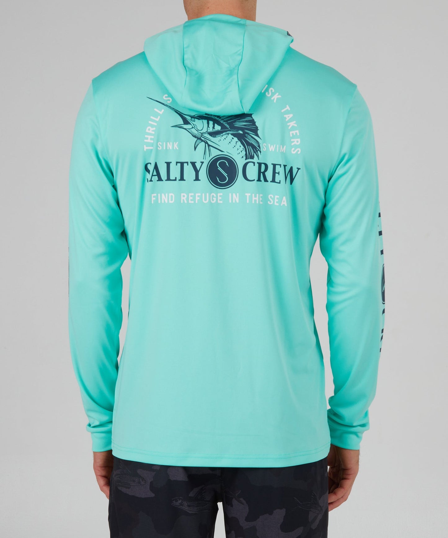 Salty Crew Yacht Club Hooded Sun Shirt - UPF 40 - Seafoam Rashguard Sun Protection