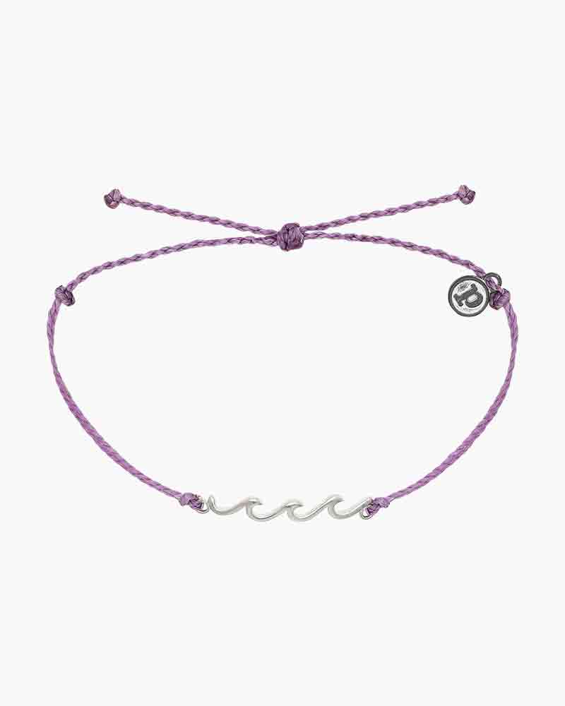 Pura Vida Silver Delicate Wave Bracelet - Purple Jewelry