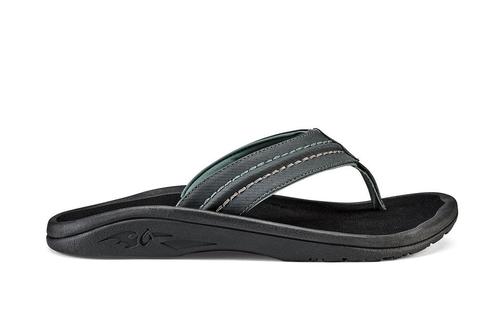 Olukai Hokua Mens Sandals - Dark Shadow Black Mens Footwear