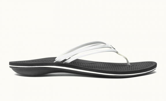 Olukai Unahi Women's White Black Sandal Womens Footwear