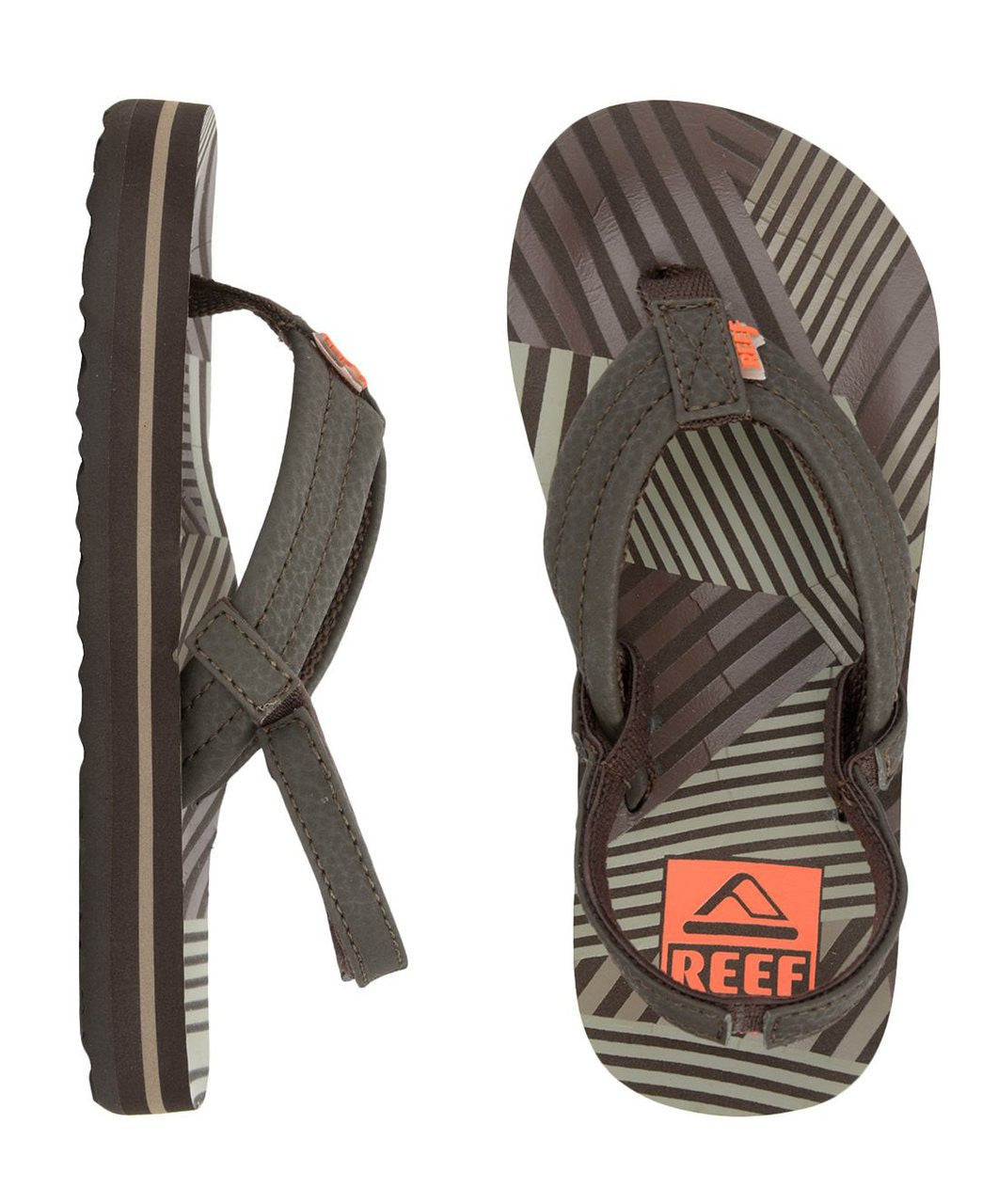 Reef Kids AHI Sandals Brown Orange Flip Flops – SURF WORLD SHOP