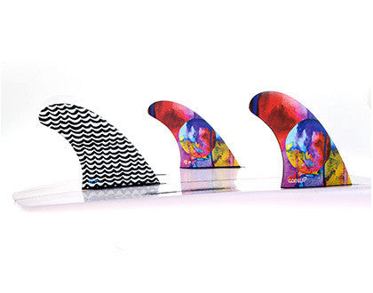 Gorilla Futures Eat Sleep Wave Repeat Tri Medium Surfboard Fins SESWPC01MDTSR Fins