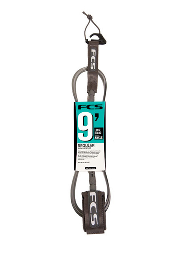 FCS 9' Regular Longboard Ankle Leash 7mm Black 200450009F surf leash