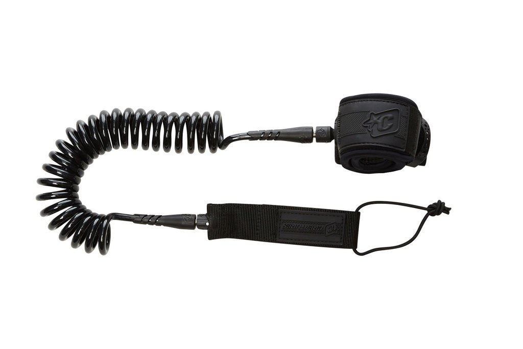 Creatures Of Leisure Sup 10 Coiled Knee Sup Leash - Black SUP Leash BLACK