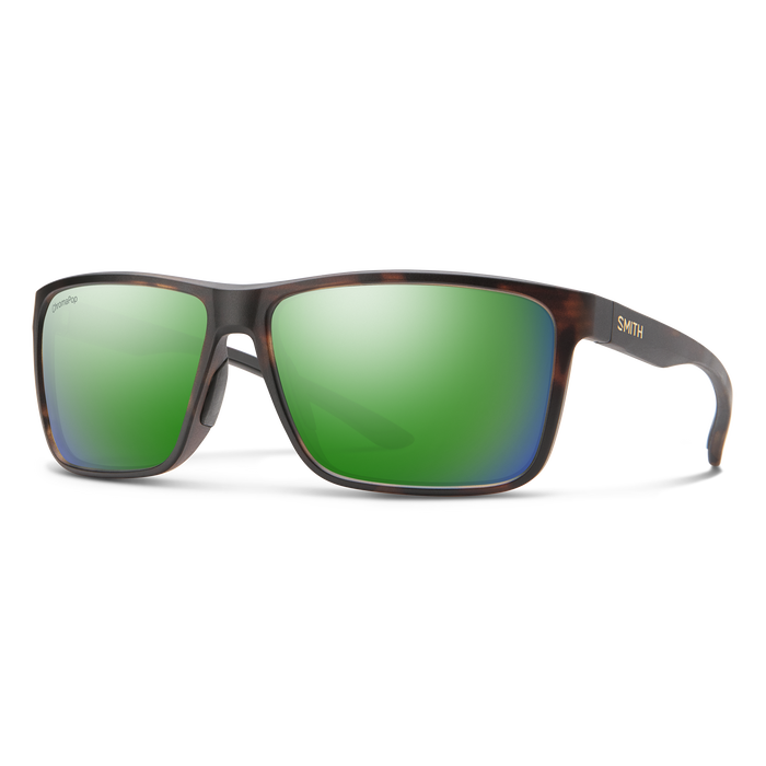 Smith Riptide Matte Tortoise Green Polarized ChromaPop Green Mirror Sunglasses Sunglasses