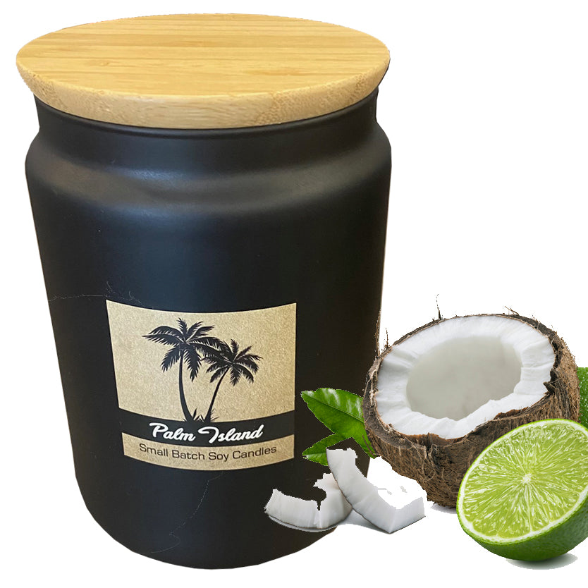 Palm Island Candle Company Coconut Lime Candle - 32oz - 16oz - 8oz Candle 32oz Black