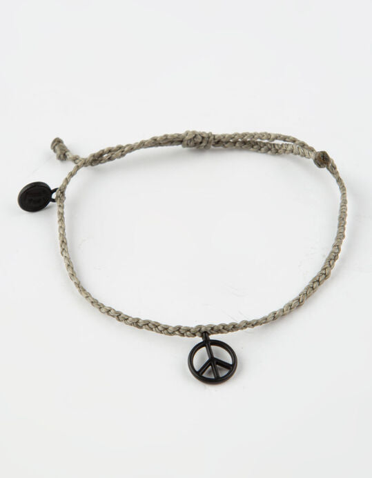 Pura Vida Black Peace Sign Charm - Grey Jewelry
