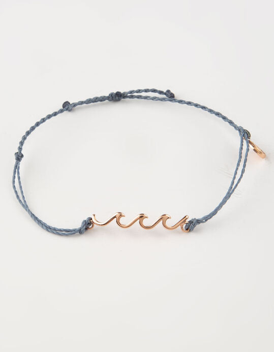 Pura Vida Delicate Wave Charm Bracelet - Denim Jewelry