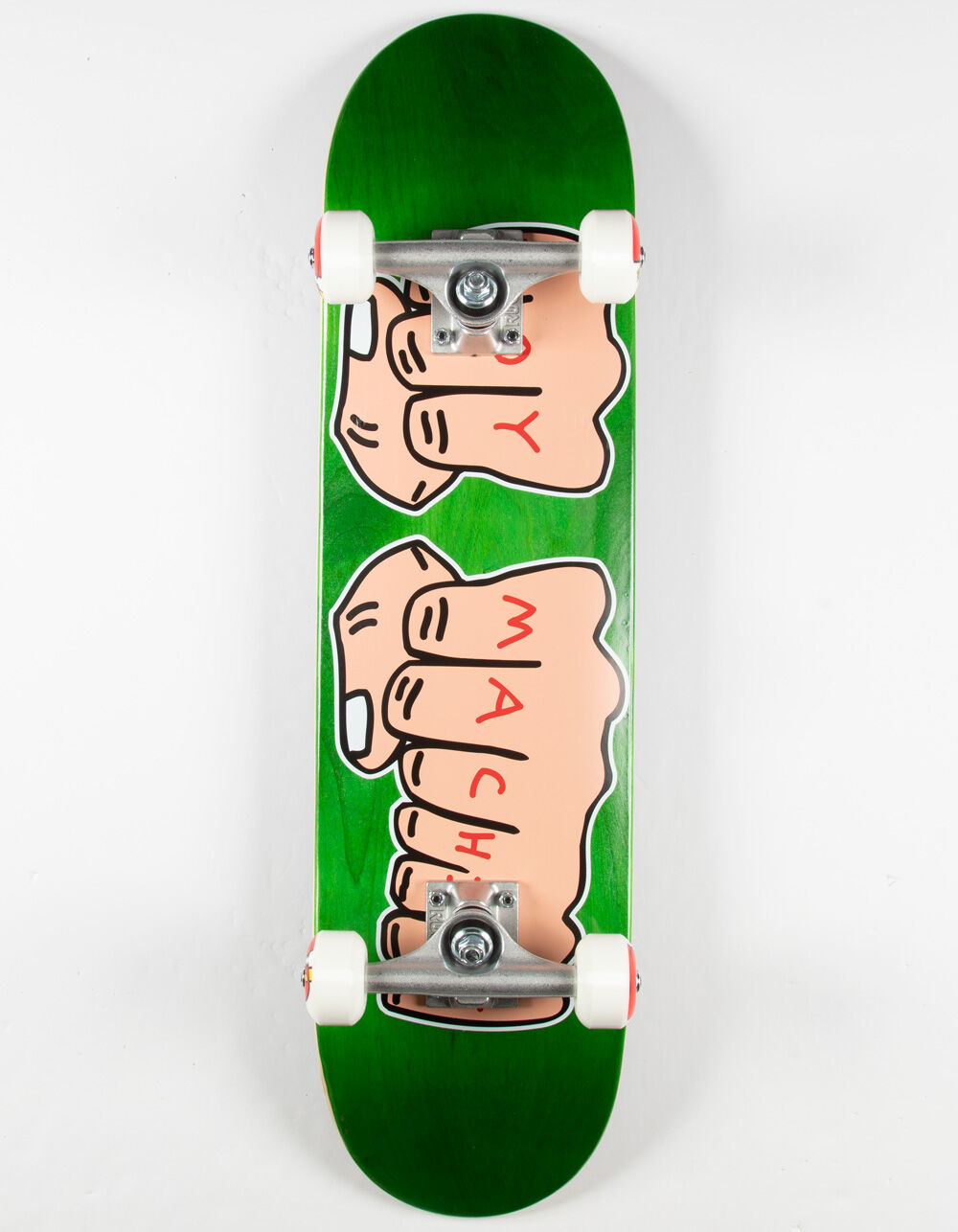 Toy Machine Fist Woodgrain 7.75" x 31.75" Complete Skateboard - Green Complete Skateboard