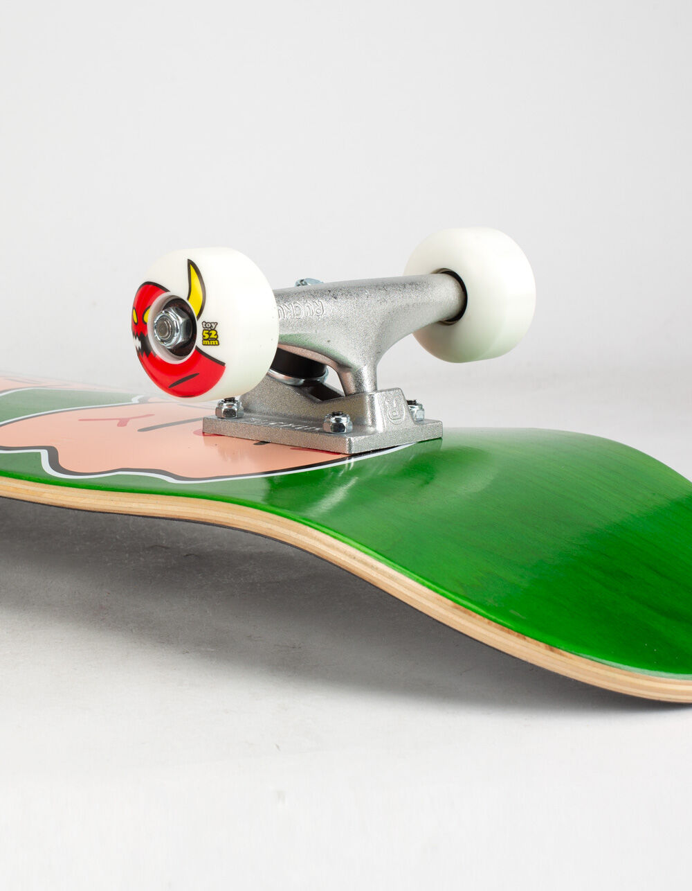Toy Machine Fist Woodgrain 7.75" x 31.75" Complete Skateboard - Green Complete Skateboard