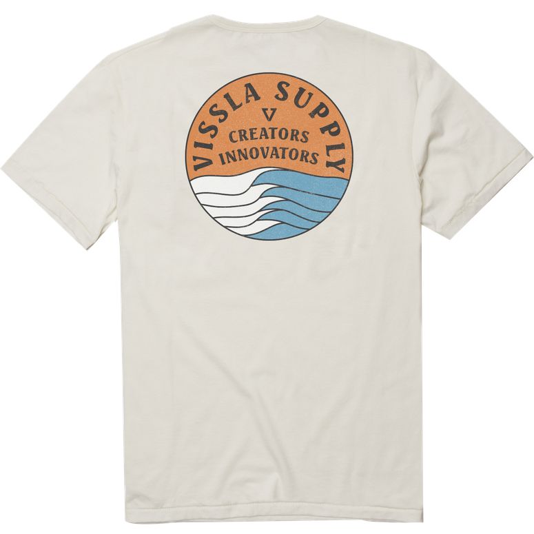 Vissla Stacked Upcycled Tee - Bone " White" Mens T Shirt