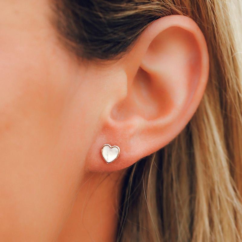 Pura Vida Heart Of Peeaqrl Stud Earling - Rose Gold Jewelry