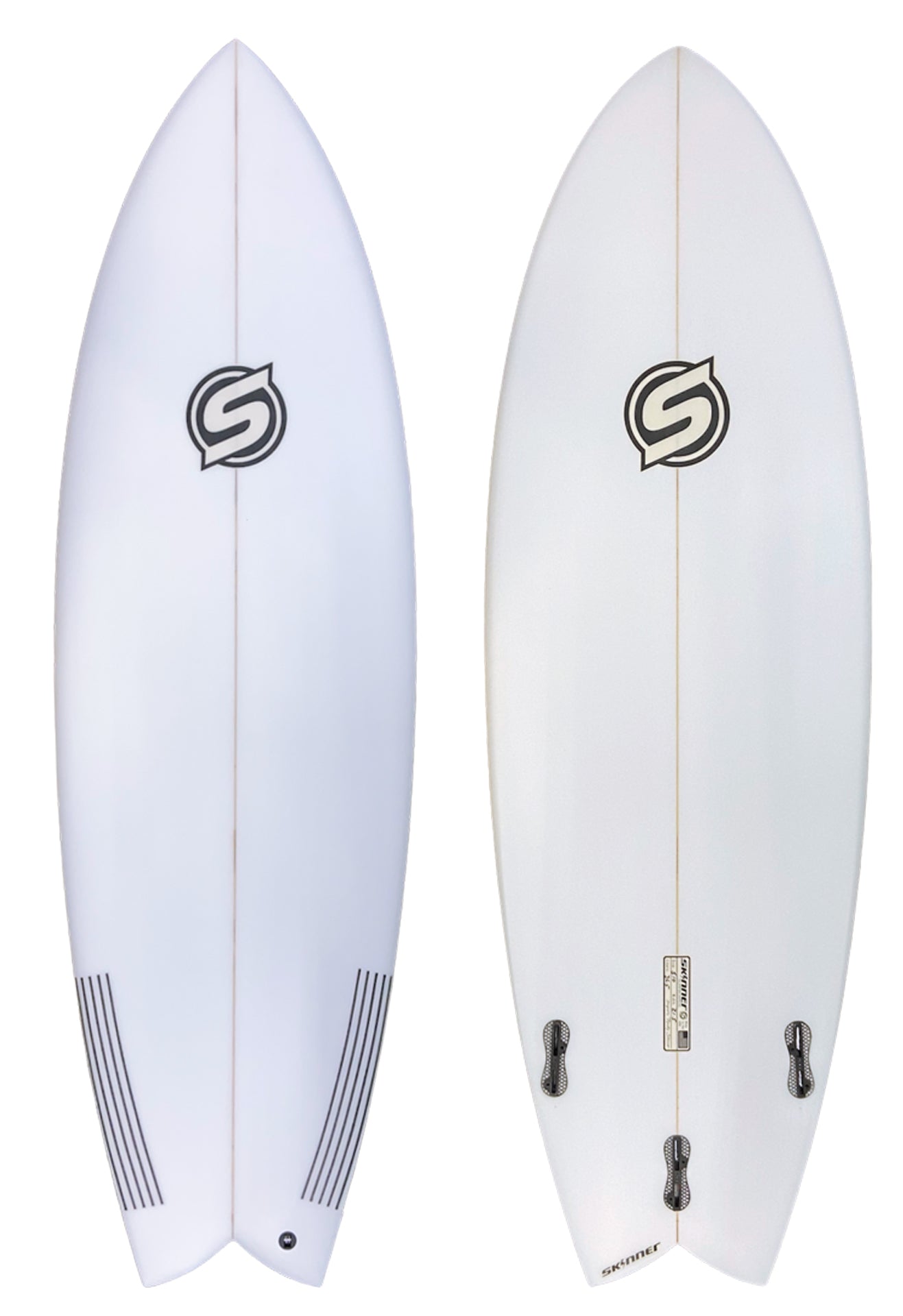 Skinner 5'10 x 21.5" x 2 5/8" 36.5 Liters Twin Fin + Swallow Tail EPS Epoxy Surfboard Surfboard