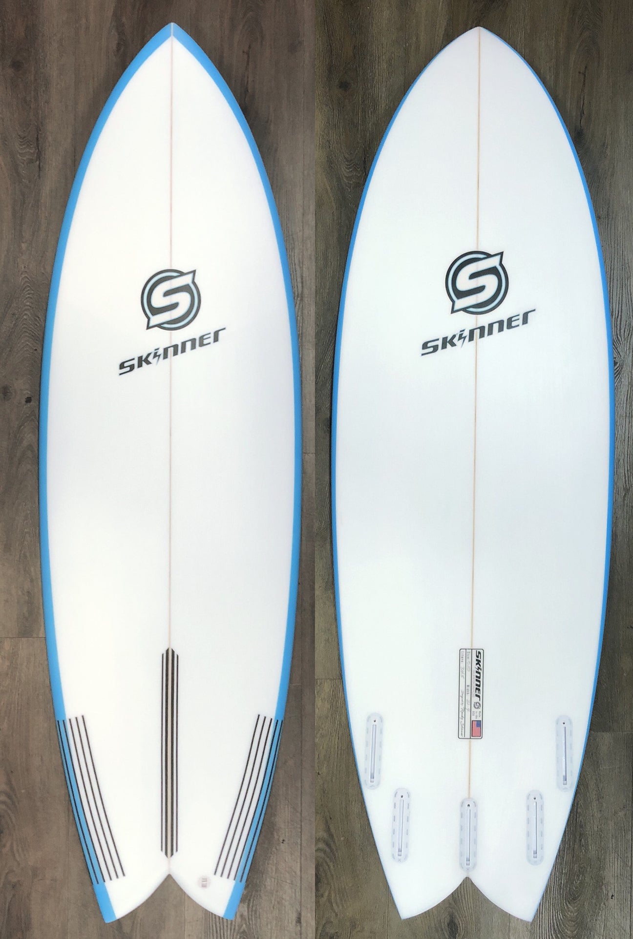 Skinner 5'10 x 21.4" x 34.5 Liters Epoxy 5 fin No Wing Fish Surfboard