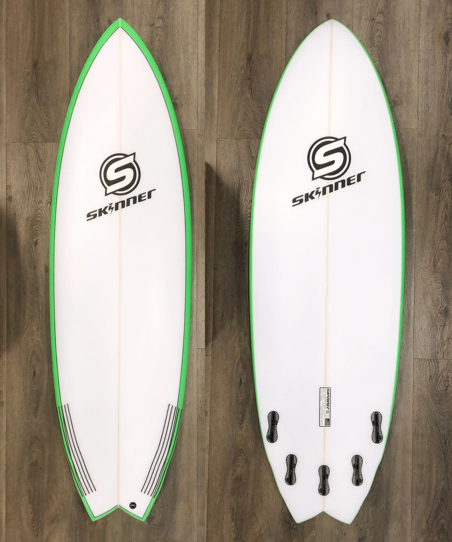 Skinner 5'10 x 21" x 34 Liters 5 fin Double Bump Fish Surfboard