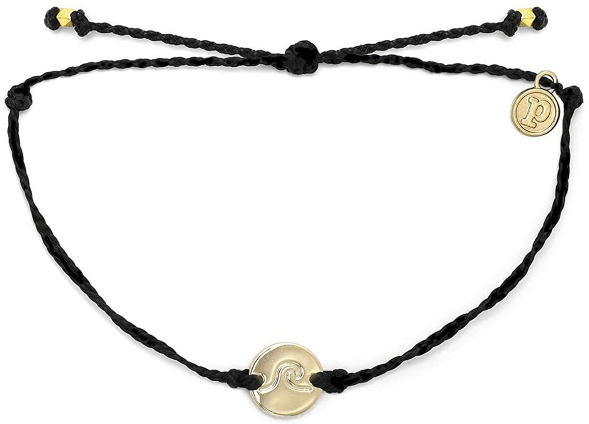 Pura Vida Wave Coin Bracelet Gold - Black Jewelry
