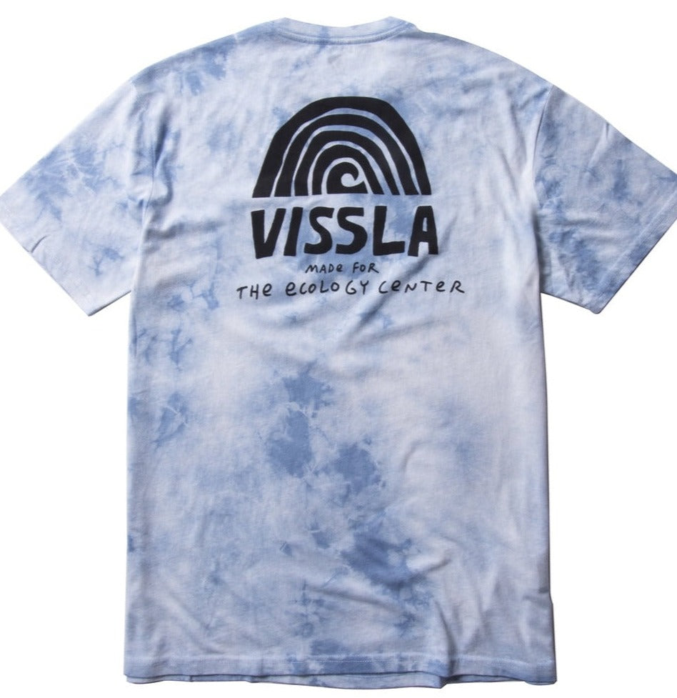 Vissla Ecology Center Rainbows Pocket Tie Dye Tee - Blue Wash Mens T Shirt
