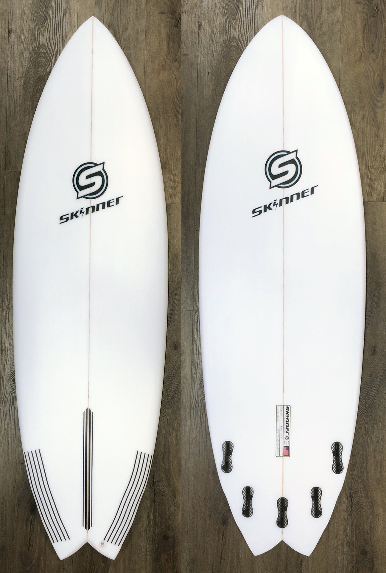 Skinner 6'0 x 21.55" x 35.6 Liters Epoxy 5 fin Double Bump Fish Surfboard