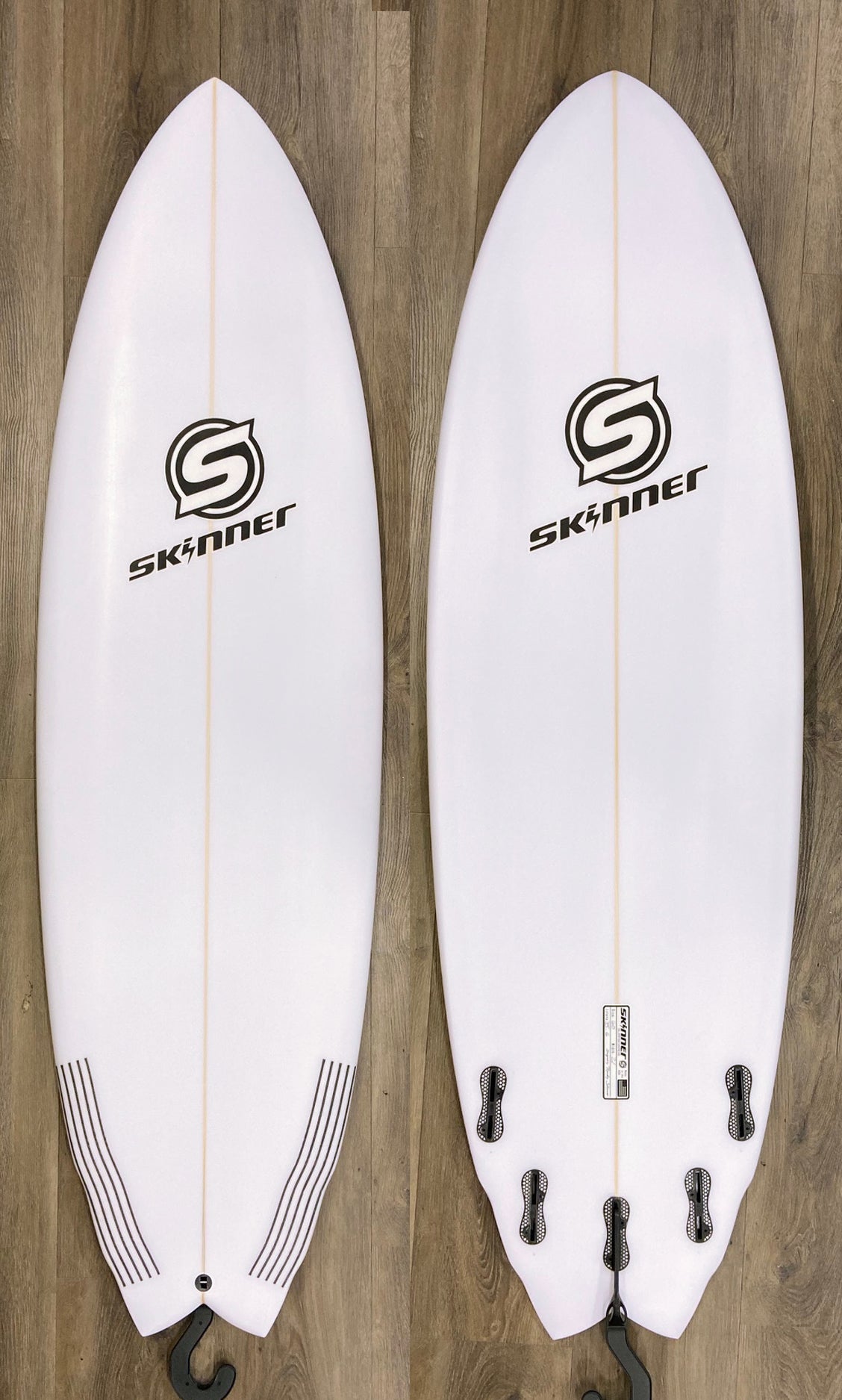 Skinner 6'0 x 21.5" x 35.6 Liters Poly 5 fin Double Bump Fish Surfboard