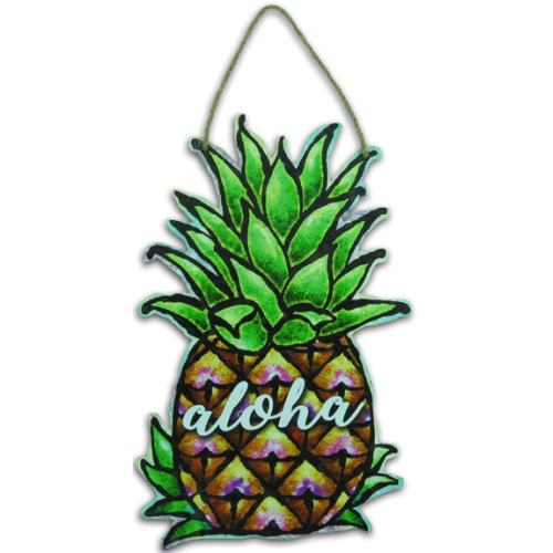 KC Hawaii Pineapple Aloha Sign Sign