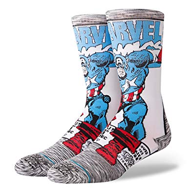 Stance Captain America Comic Socks (Large 9-12) socks