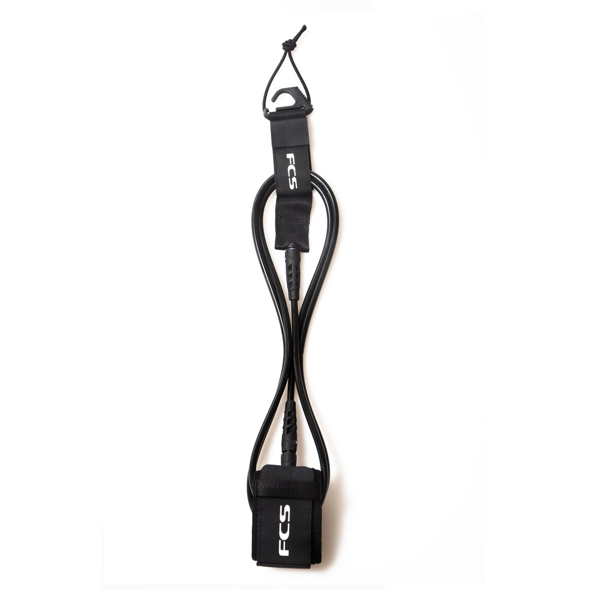 FCS 9' Regular Longboard Ankle Leash - Black / White Surf Leash Black