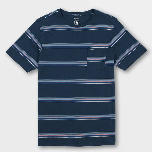 Volcom Outstoned SS Crew Shirt - Navy Mens T Shirt