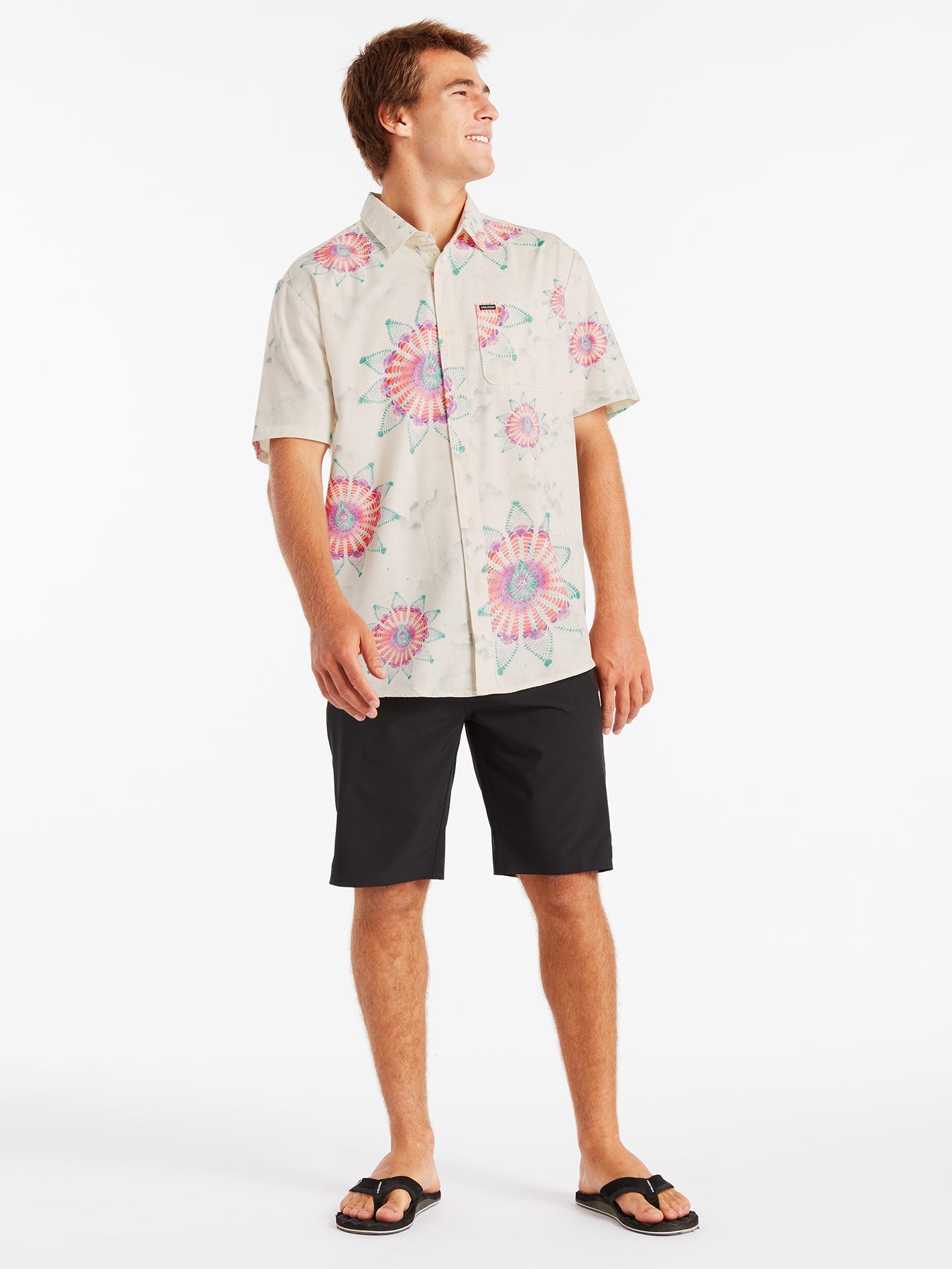 Volcom Star Shields Featured Artist Button Down Shirt - Coconut Mens Shirt