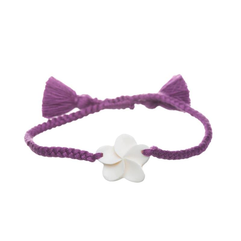 Wanderer Plumeria Bracelet tassel - Black Jewelry