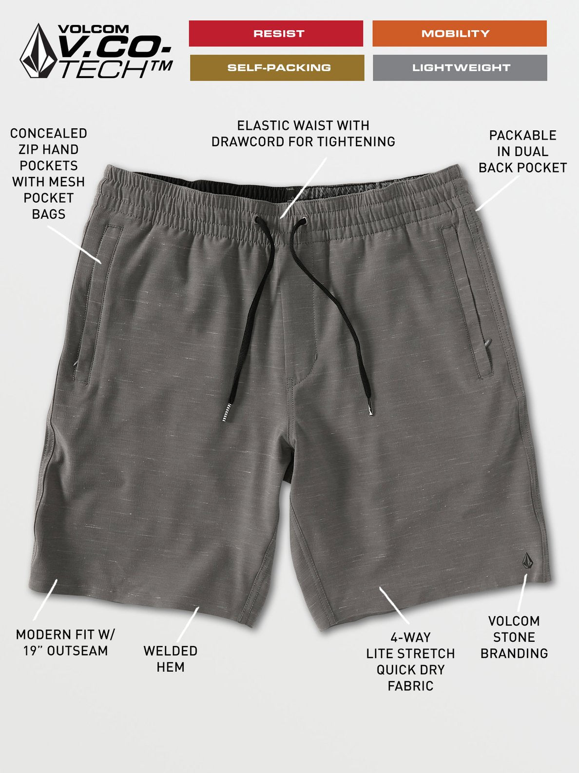 Volcom 4 way 2025 stretch shorts