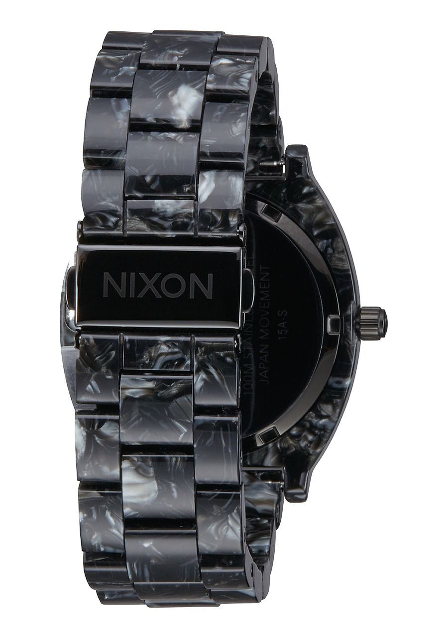 Nixon Time Teller Acetate 40mm Black Silver Multi Watch