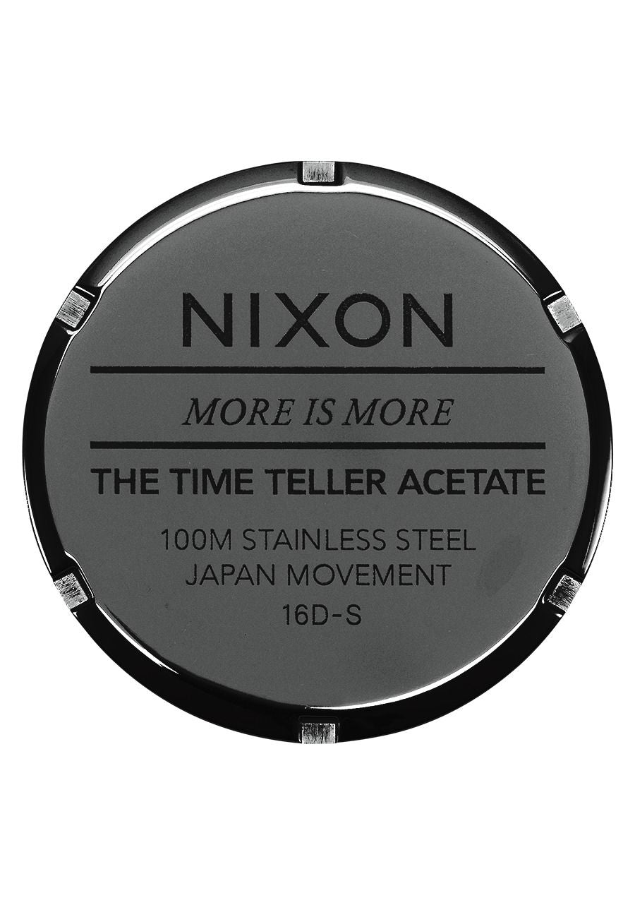 Nixon Time Teller Acetate 40mm Black Silver Multi Watch