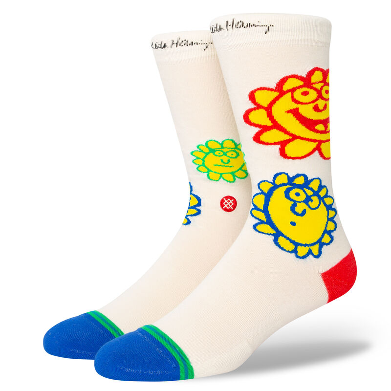 Stance Kevin Haring Happy Fields Crew Sock - Off White Socks