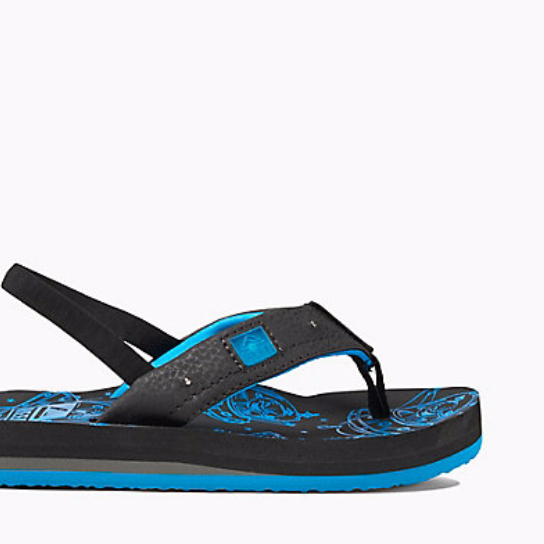 Kid's Reef Ahi Light Up Prints Black Blue Sandals kids footwear