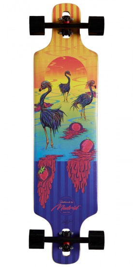 Layback Madrid Flamingo's Drop Through 39" x 9.75" Complete Skateboard Longboard Skateboard