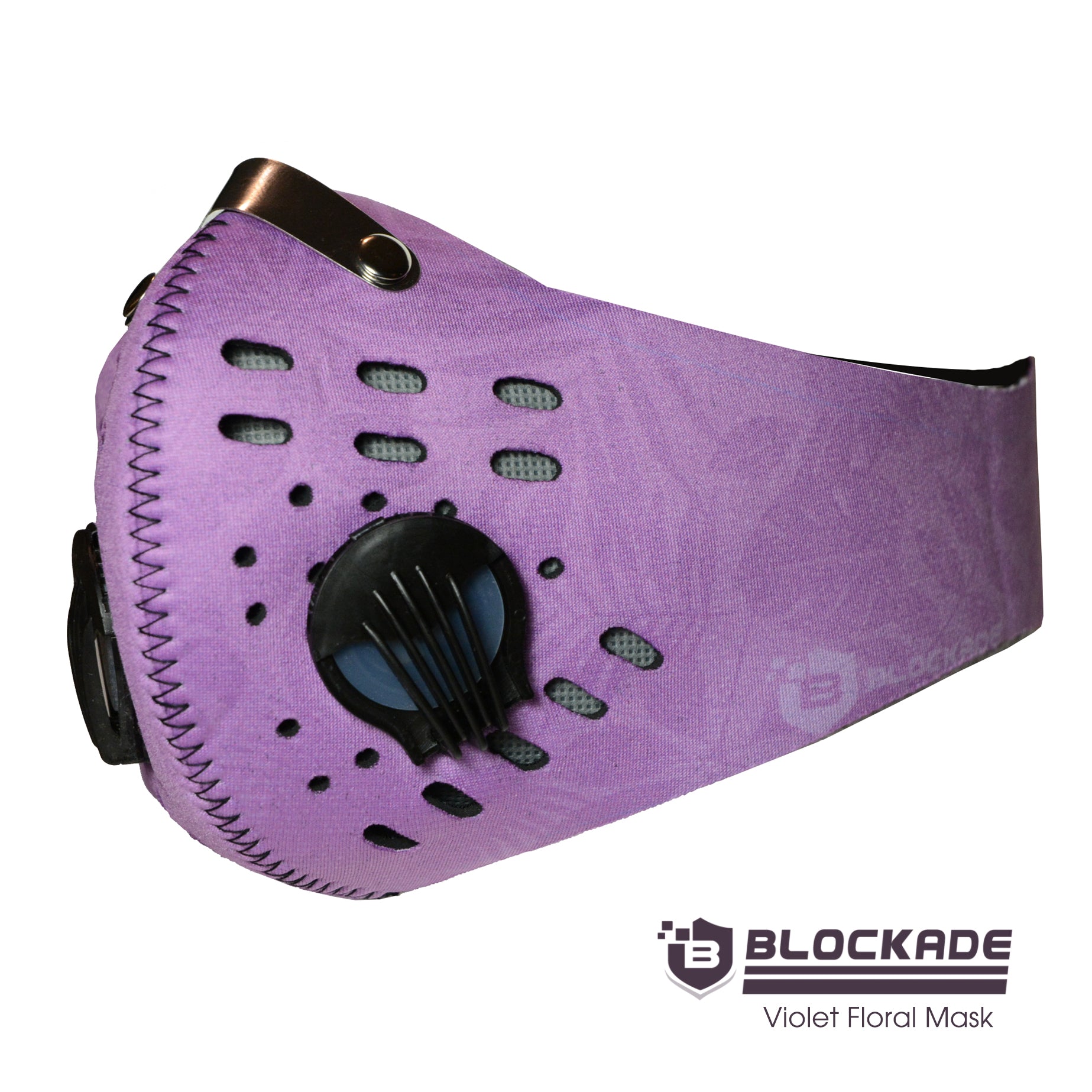 Face Mask with removable filter and exhale valves Black - Camo - Desert Camo Face Mask Violet Floral