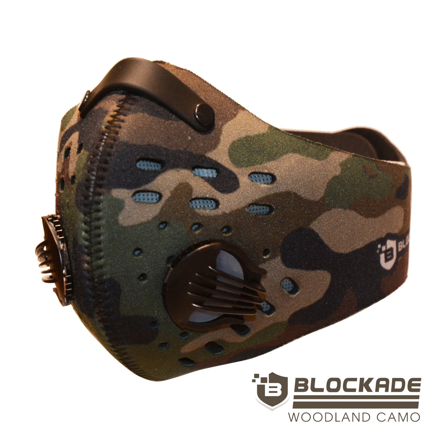 Face Mask with removable filter and exhale valves Black - Camo - Desert Camo Face Mask Woodland Camo