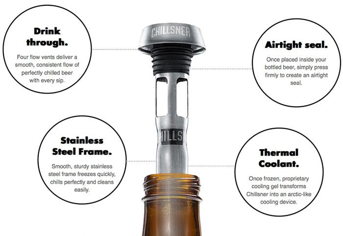Corkcicle Chillsner Beer Bottle Chiller Keep Your Beer Cold Drinkware