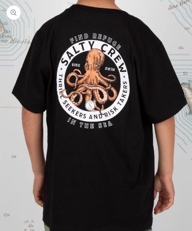 Salty Crew Deep Reach Boys S/s Tee - Black Boys T Shirt