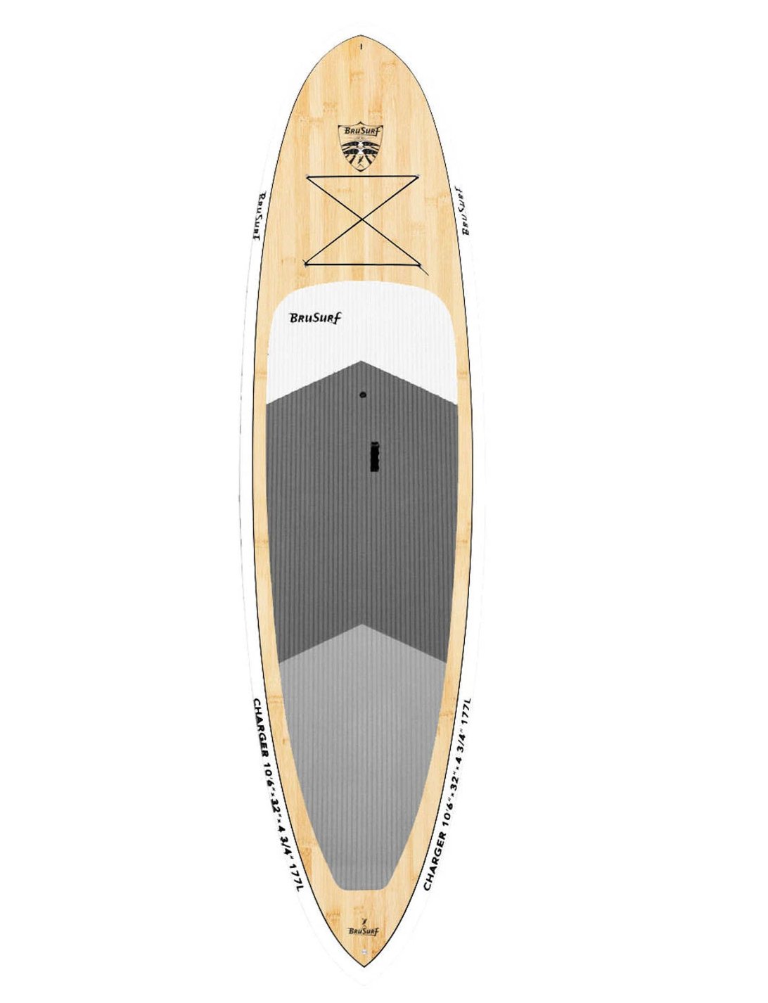 BRU SURF 10'6 BAMBOOO SUP Package, Board, Paddle and Bag Combo Pack - AST Colors SUP Board