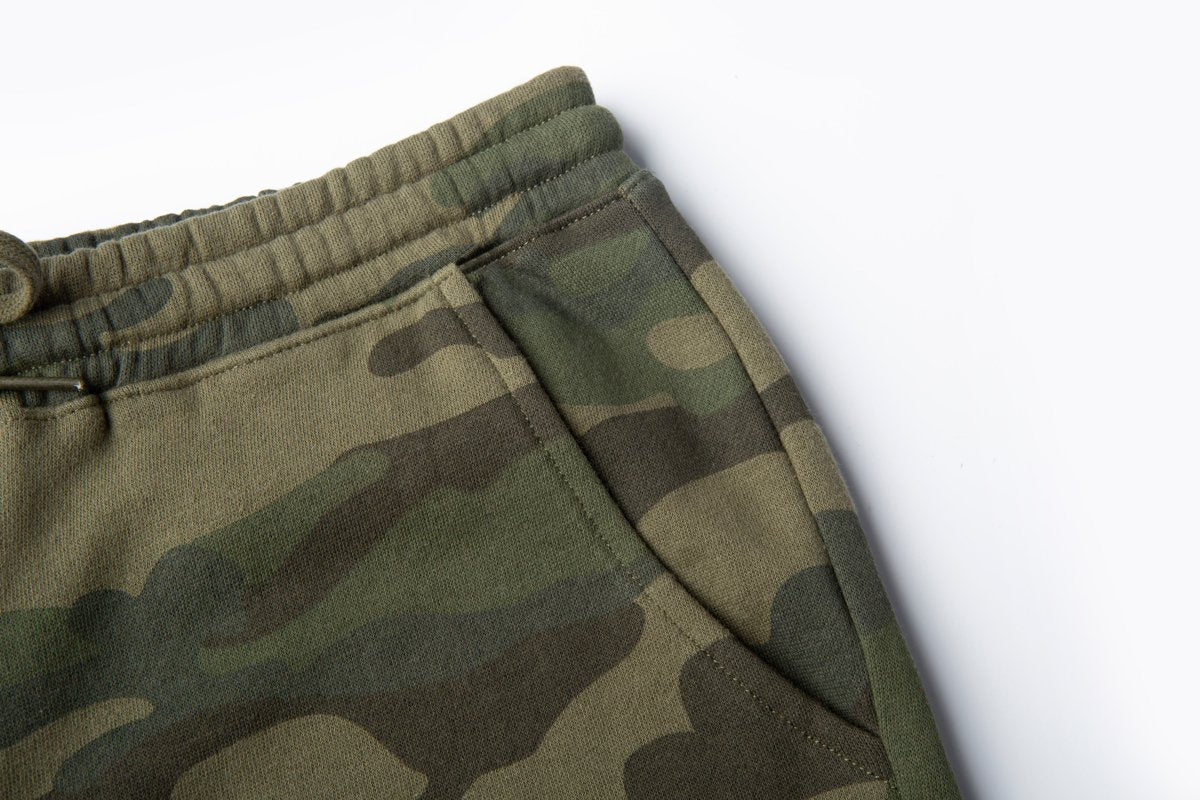 Surfworld Fleece Shorts - Green Camo Mens Shorts
