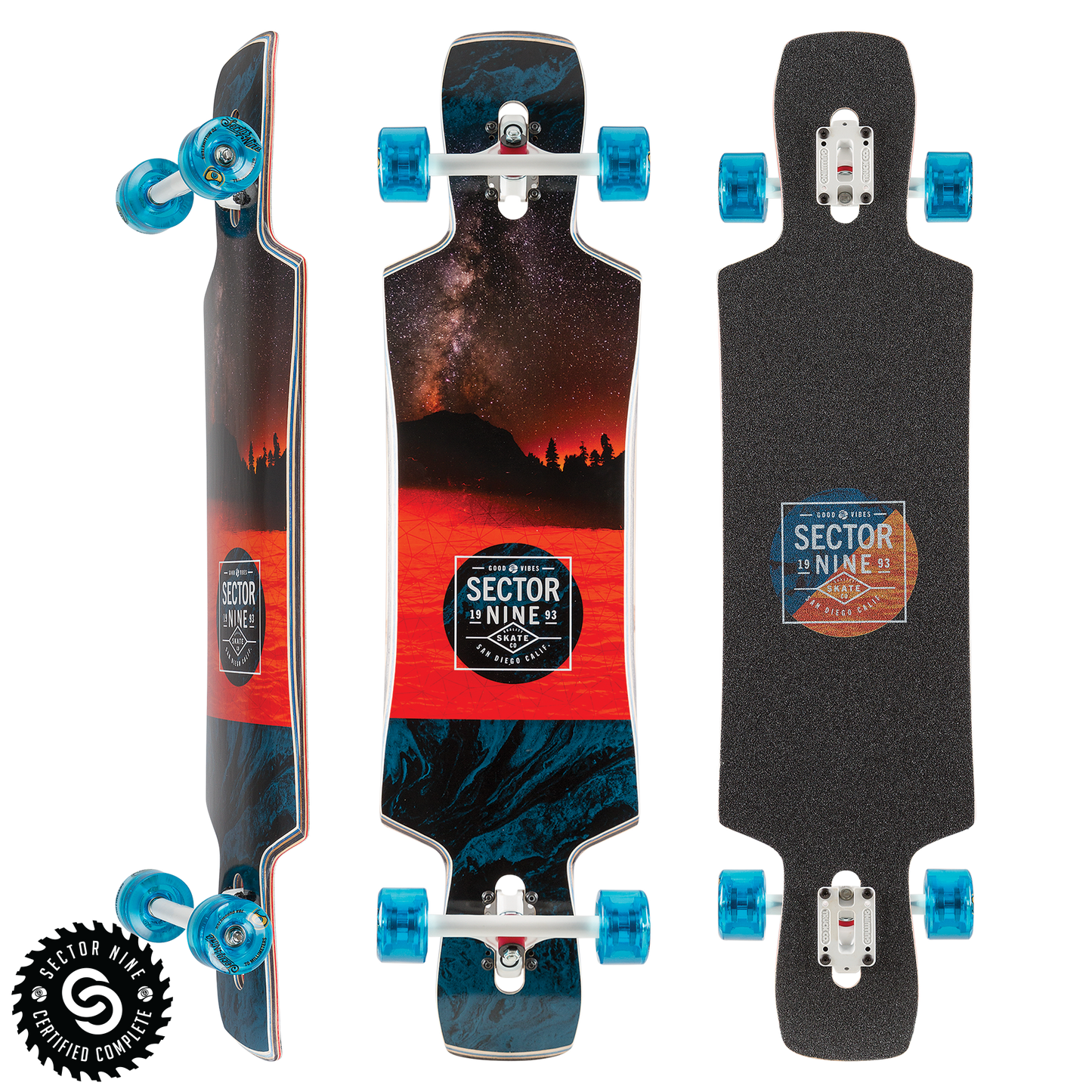 Sector 9 Shallows Day Break Static Complete Skateboard Longboard Skateboard