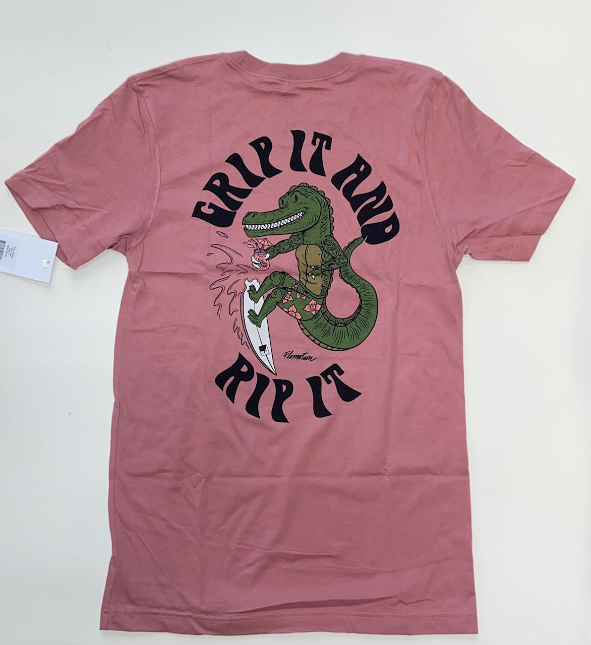 Flomotion Grip It Rip It Mens Gator T Shirt - Light Blue - Mauve Mens T Shirt