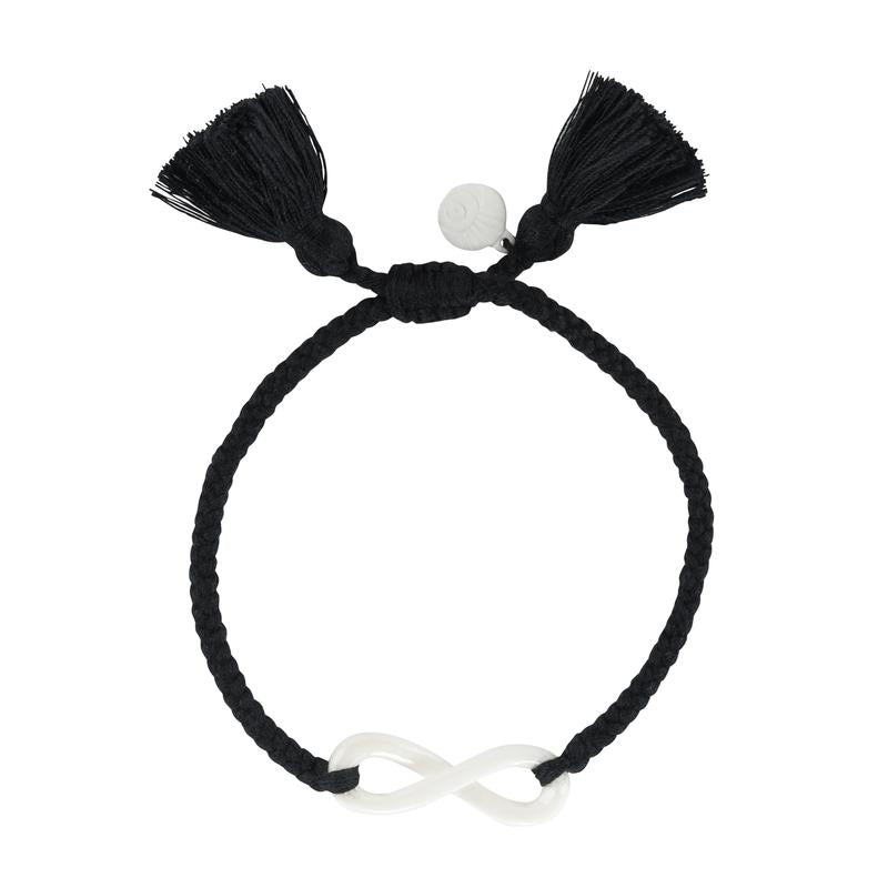 Wanderer Infinity Bracelet Tassel - black Jewelry