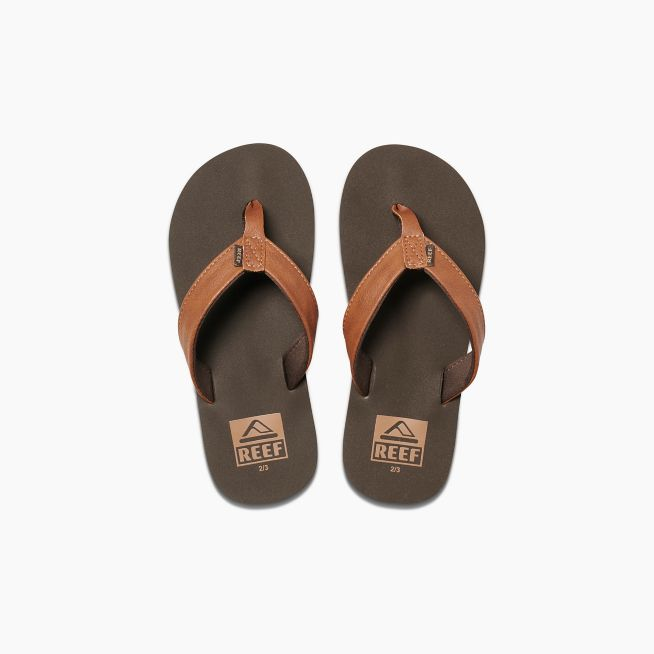 Reef Kids Little Twinpin Sandals - Brown youth footwear