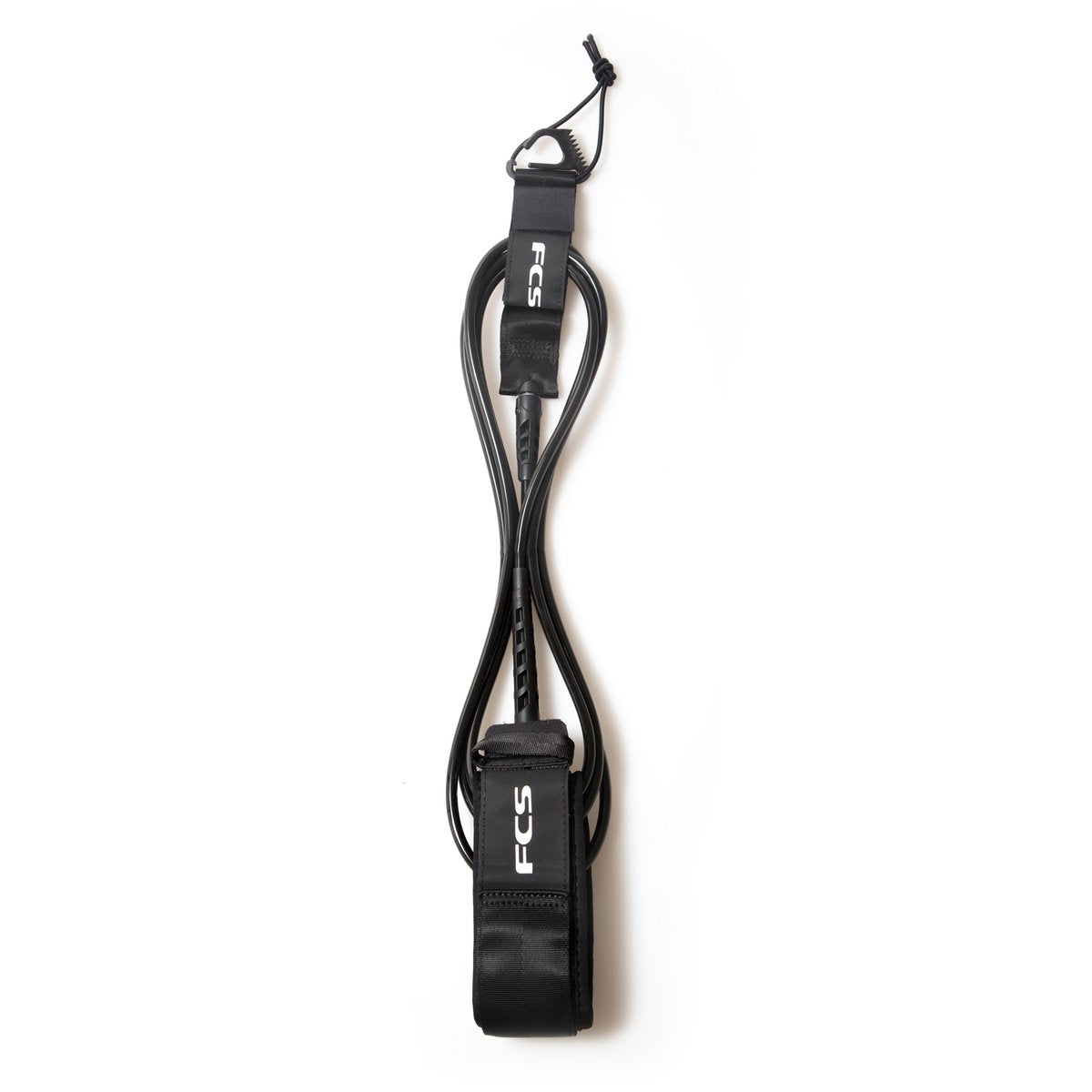 FCS 9' Regular Calf Essential Longboard Leash Coil - Black / Coal Surf Leash