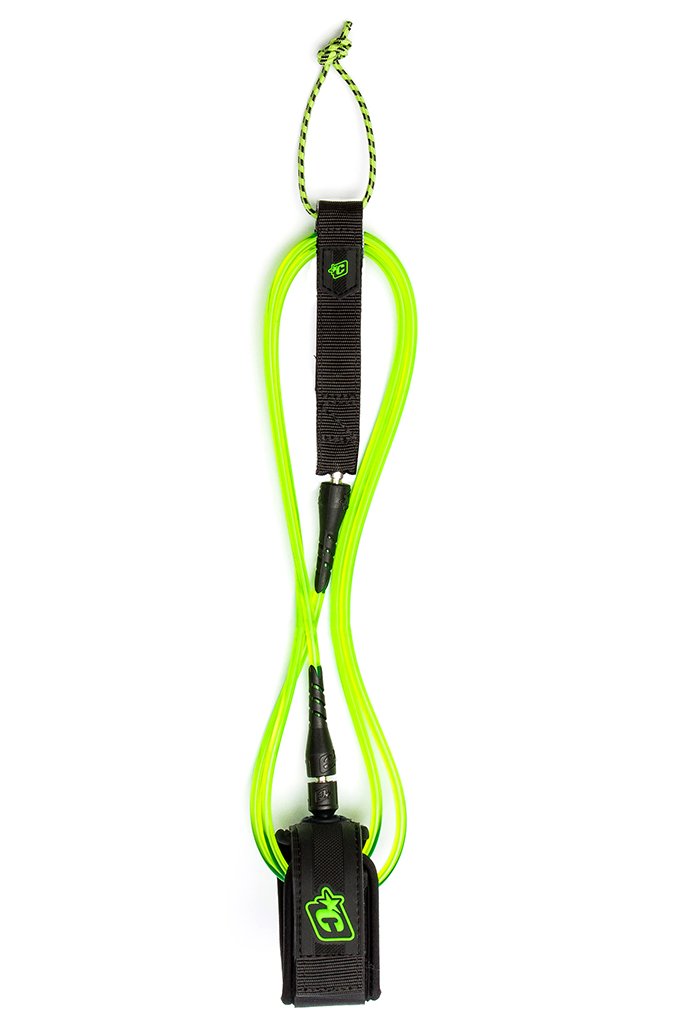 Creatures of Leisure Lite 6' Leash 6' x 3/16" - Multi Colors Surf Leash GREEN BLACK