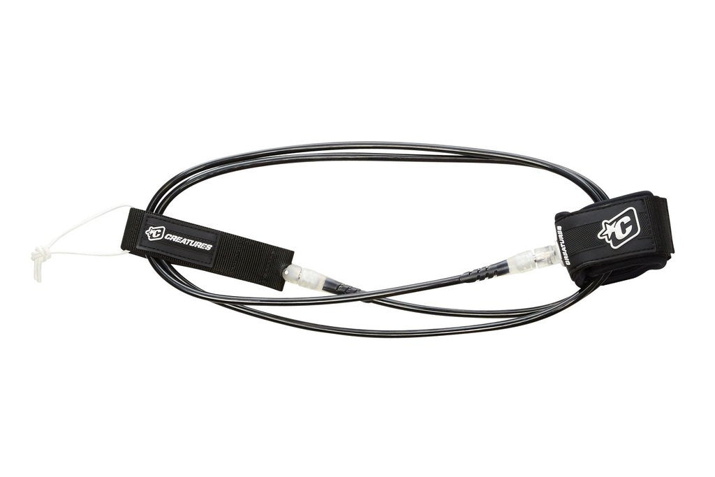 Creatures Of Leisure Pro Surf Leash 6' x 9/32" Multiple Colors Surf Leash Black Clear